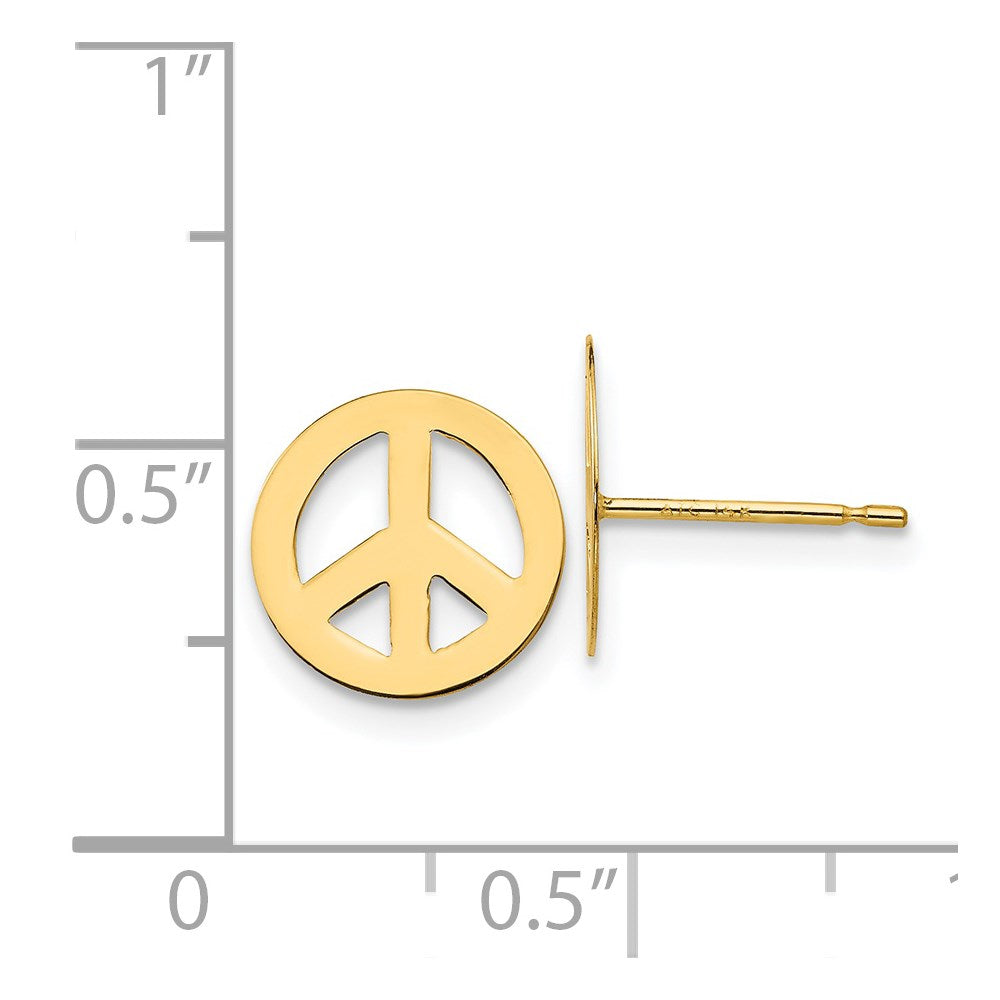 14K Yellow Gold Madi K Peace Sign Post Earrings