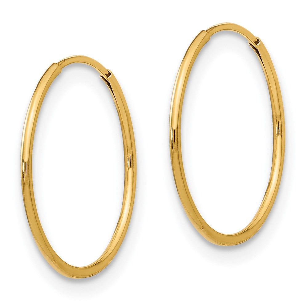 14K Yellow Gold Madi K 1mm Hoop Earrings