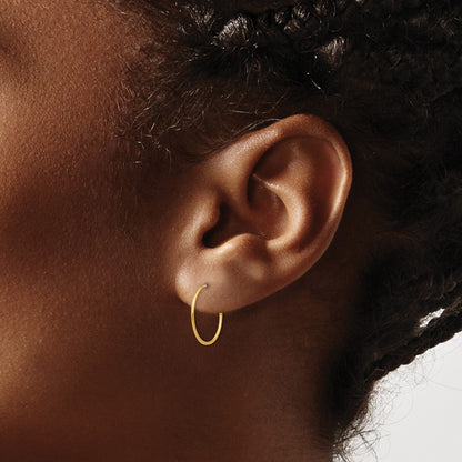 14K Yellow Gold Madi K 1mm Hoop Earrings
