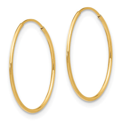 14K Yellow Gold Madi K 1mm Hoop Earrings