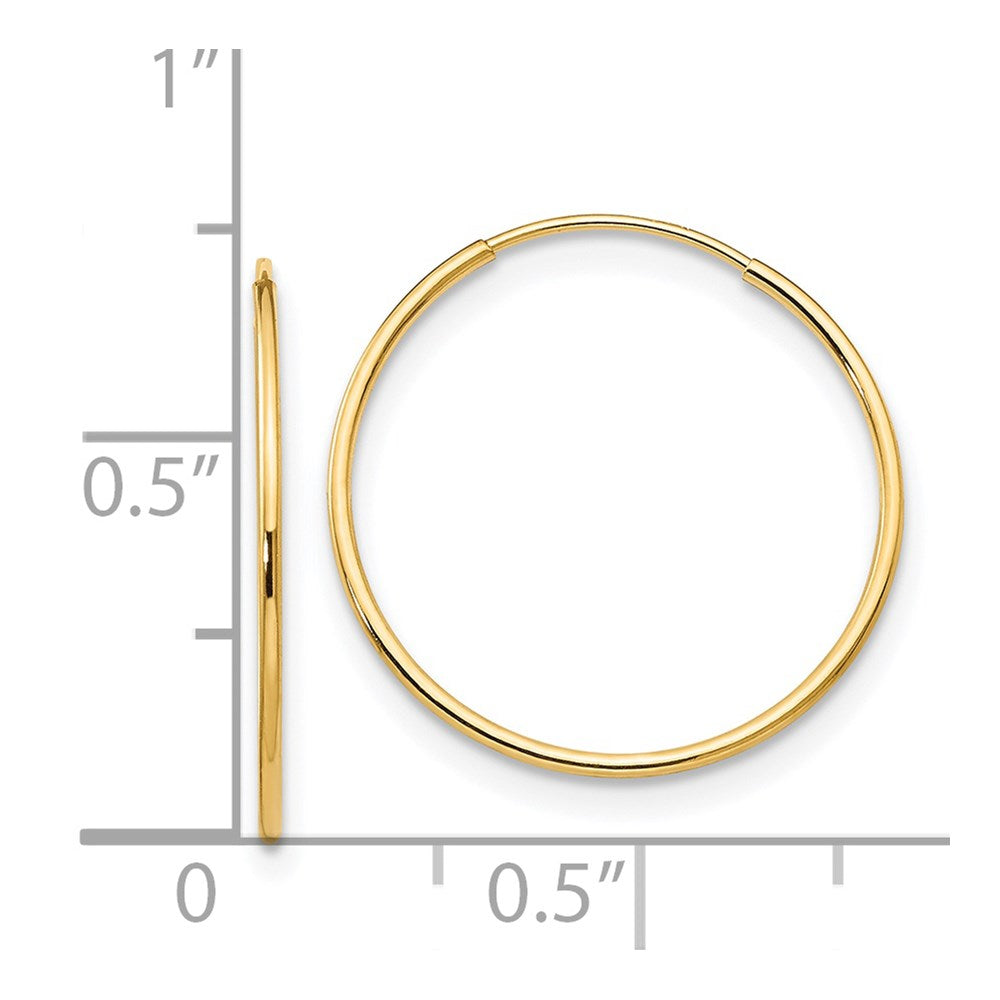 14K Yellow Gold Madi K 1mm Hoop Earrings