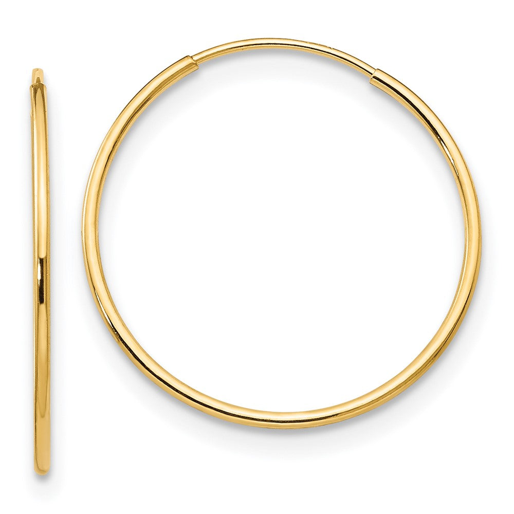 14K Yellow Gold Madi K 1mm Hoop Earrings