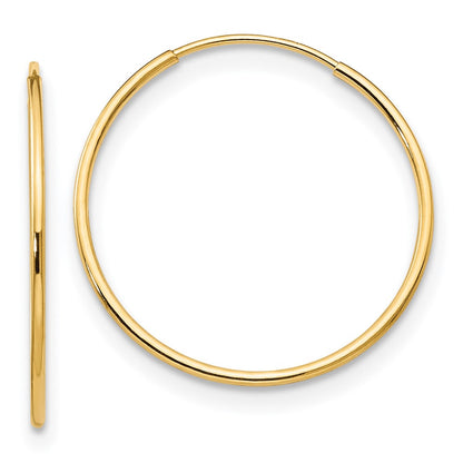 14K Yellow Gold Madi K 1mm Hoop Earrings
