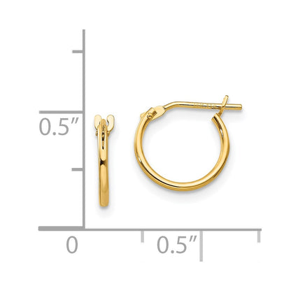 14K Yellow Gold Madi K 1mm Hoop Earrings