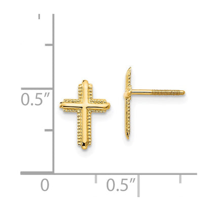 14K Yellow Gold Madi K Cross Post Earrings