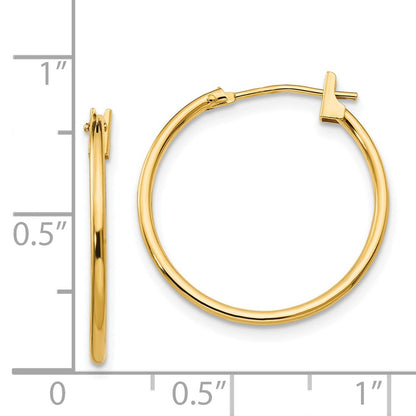 14K Yellow Gold Madi K 1mm Hoop Earrings