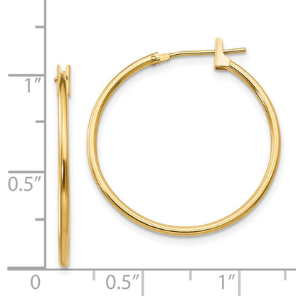 14K Yellow Gold Madi K 1mm Hoop Earrings