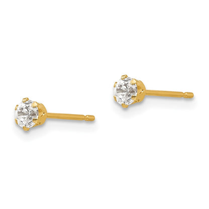 14K Yellow Gold Madi K Cz Stud Post Earrings