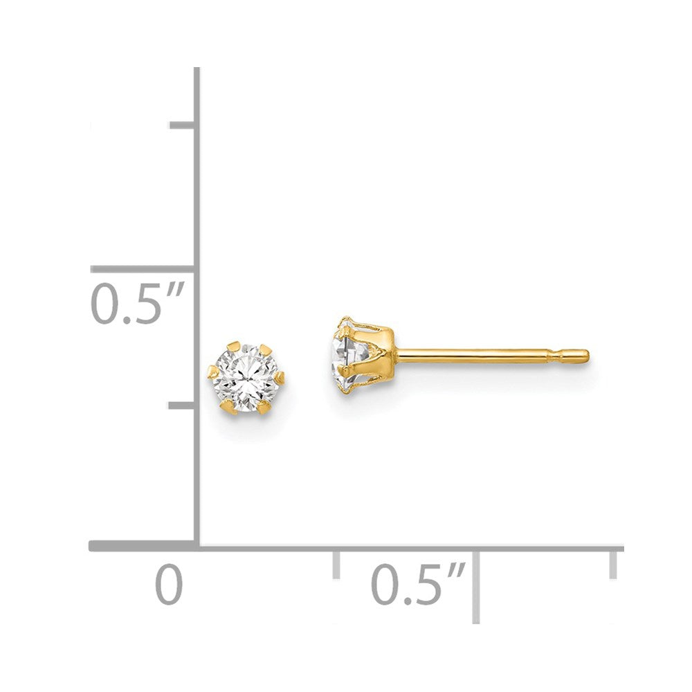 14K Yellow Gold Madi K Cz Stud Post Earrings