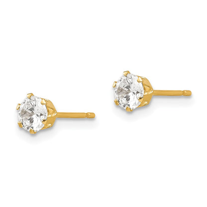 14K Yellow Gold Madi K Cz Stud Post Earrings