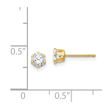 14K Yellow Gold Madi K Cz Stud Post Earrings