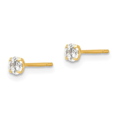 14K Yellow Gold Madi K Cz Stud Post Earrings