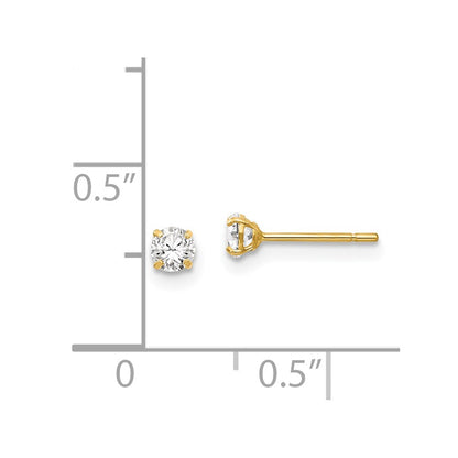14K Yellow Gold Madi K Cz Stud Post Earrings