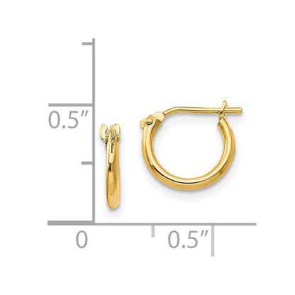 14K Yellow Gold Madi K 1.25mm Half Hoop Earrings