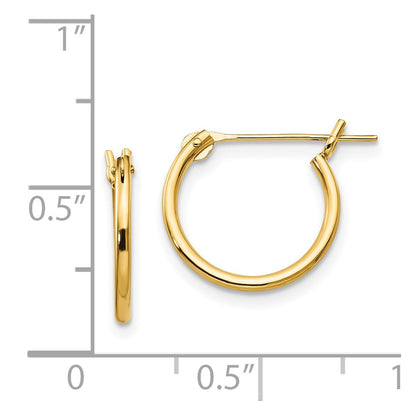 14K Yellow Gold Madi K 1.25mm Half Hoop Earrings