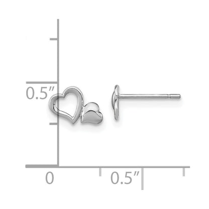 14K White Gold Madi K Heart Dangle Post Earrings