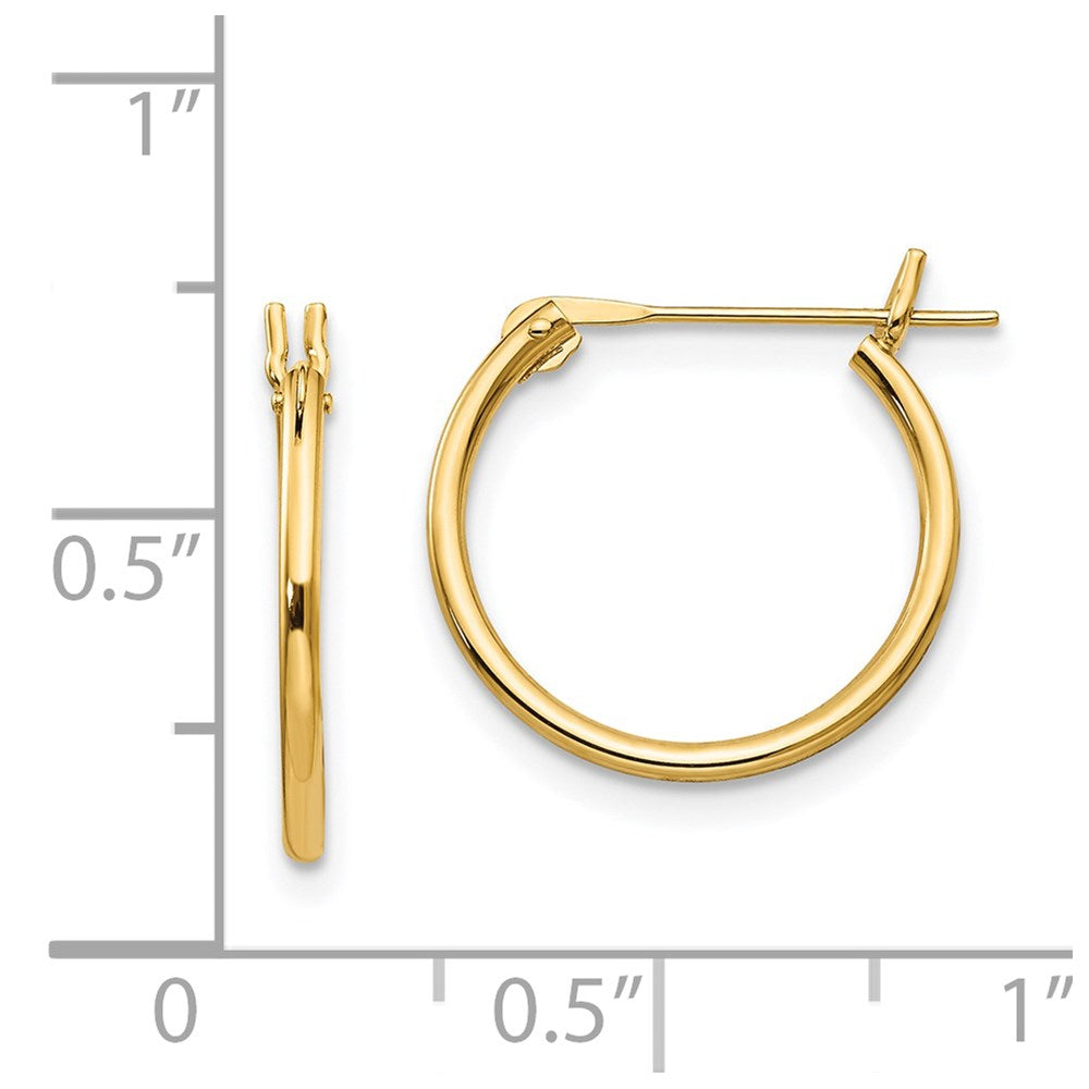 14K Yellow Gold Madi K 1.25mm Hoop Earrings
