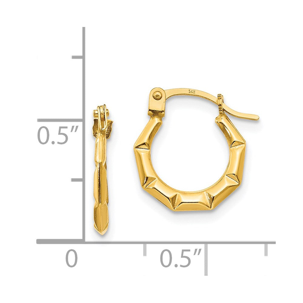 14K Yellow Gold Madi K Tiny Hollow Hoop Earrings