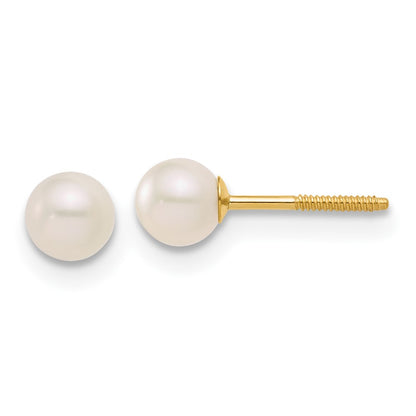 14K Yellow Gold Madi K White Fwc Pearl 15 Necklace, Earrings & 5.5 Bracelet 3Pc Set