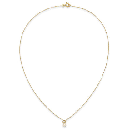 14K Yellow Gold Madi K White Fwc Pearl 15 Necklace, Earrings & 5.5 Bracelet 3Pc Set