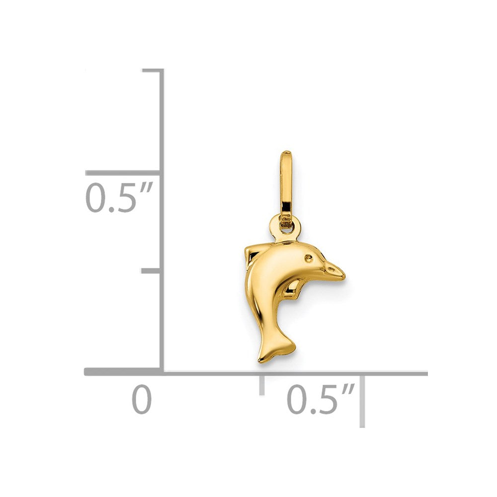 14K Yellow Gold Madi K Small Hollow Dolphin Charm