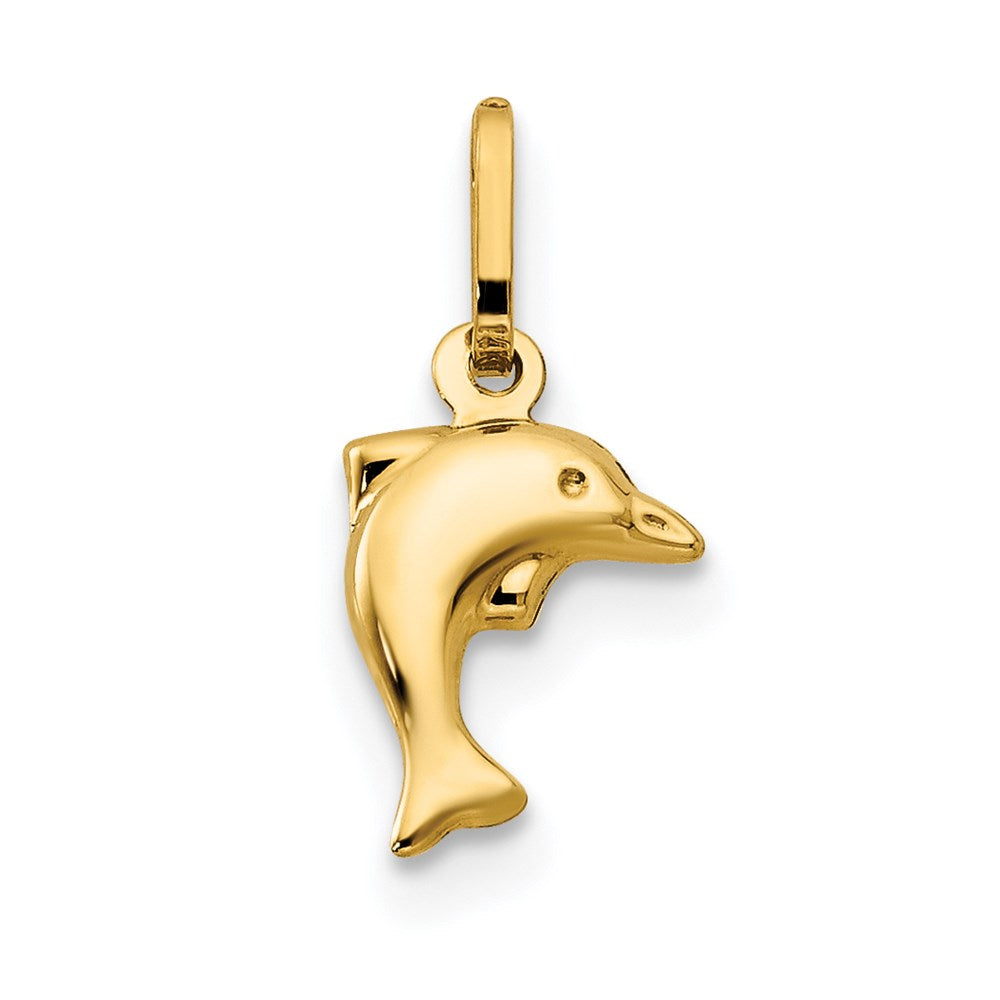14K Yellow Gold Madi K Small Hollow Dolphin Charm