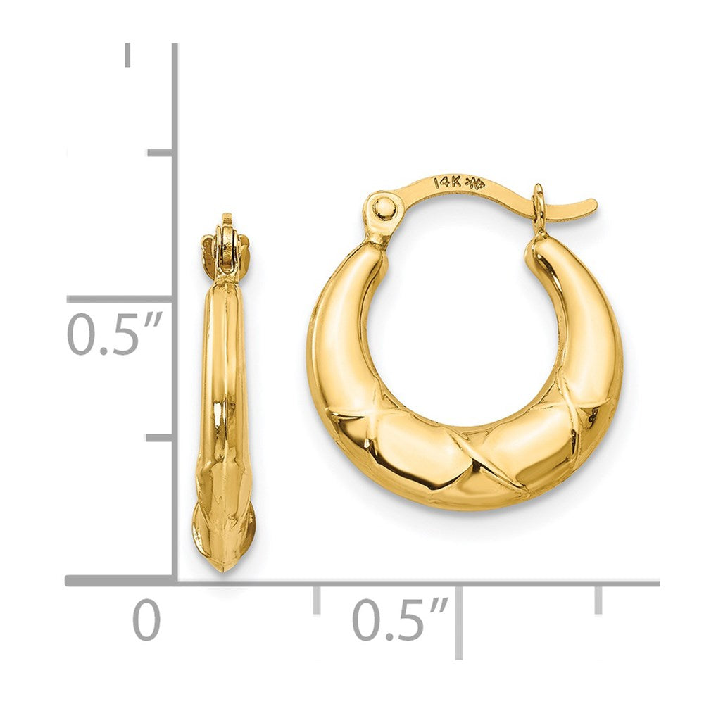 14K Yellow Gold Madi K Hollow X Hoop Earrings