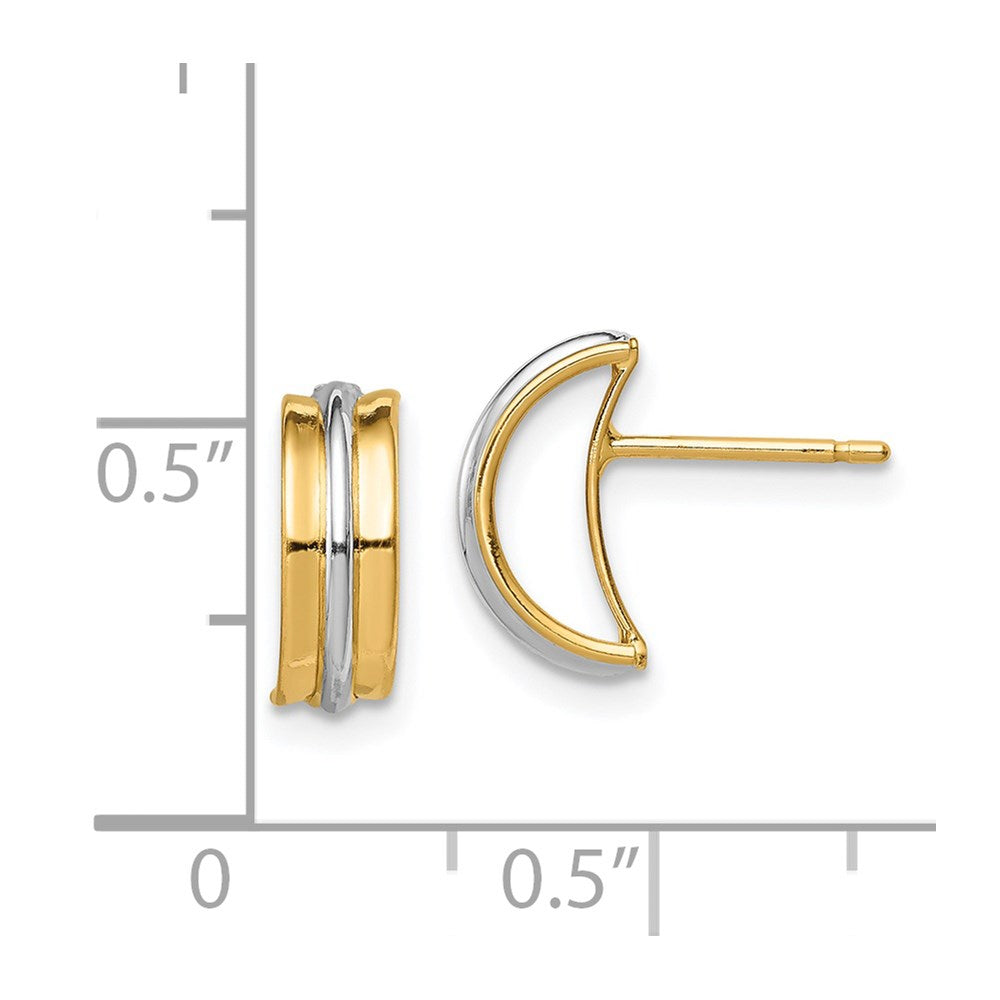 14K Yellow & Rhodium W/Rhodium Madi K Post Earrings