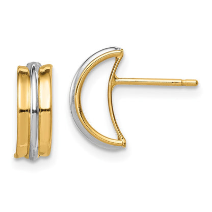 14K Yellow & Rhodium W/Rhodium Madi K Post Earrings