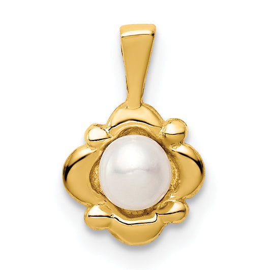 14K Yellow Gold Madi K 4-5mm White Button Freshwater Cultured Pearl Pendant