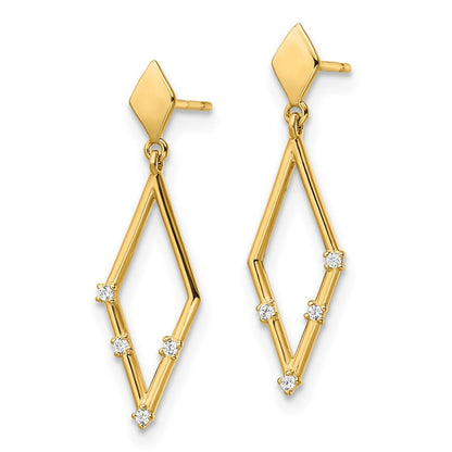 14K Yellow Gold Madi K Cz Dangle Post Earrings