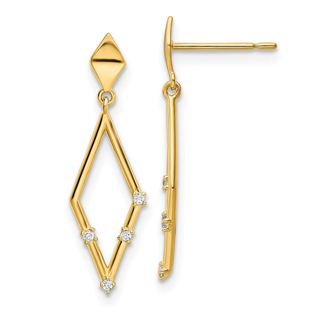 14K Yellow Gold Madi K Cz Dangle Post Earrings