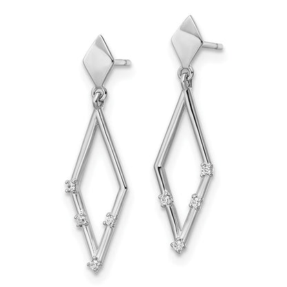 14K White Gold Madi K Cz Dangle Post Earrings