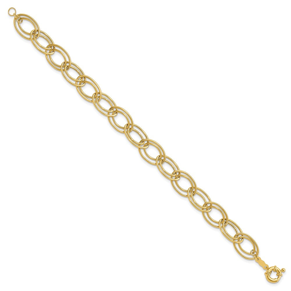 7.5 Inch 14K Fancy Oval Link Bracelet