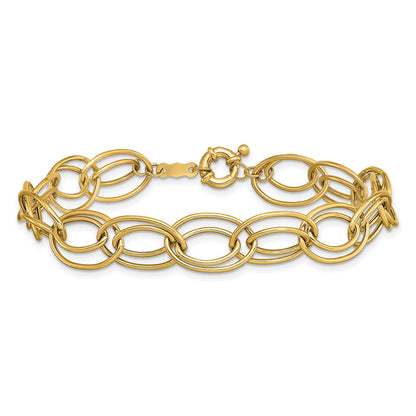 7.5 Inch 14K Fancy Oval Link Bracelet