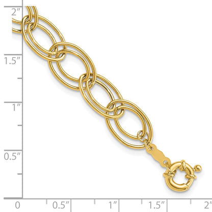 7.5 Inch 14K Fancy Oval Link Bracelet