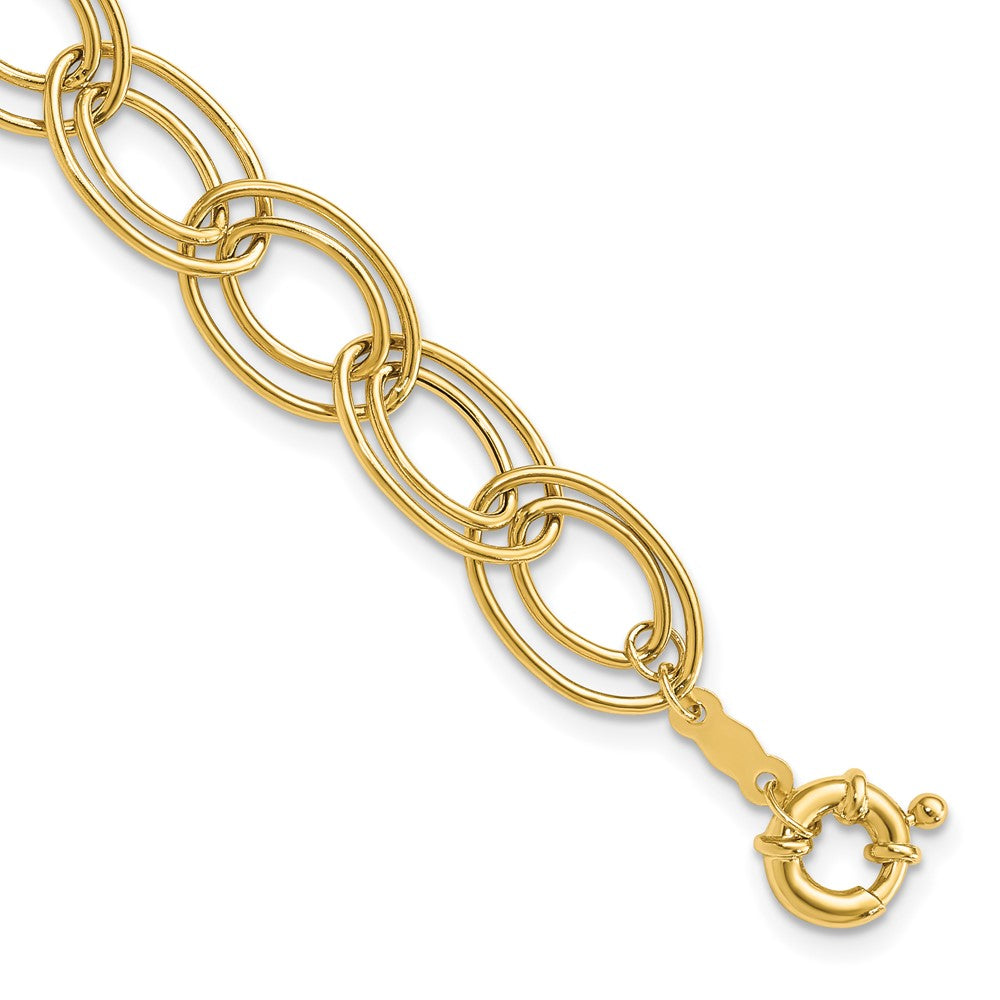 7.5 Inch 14K Fancy Oval Link Bracelet