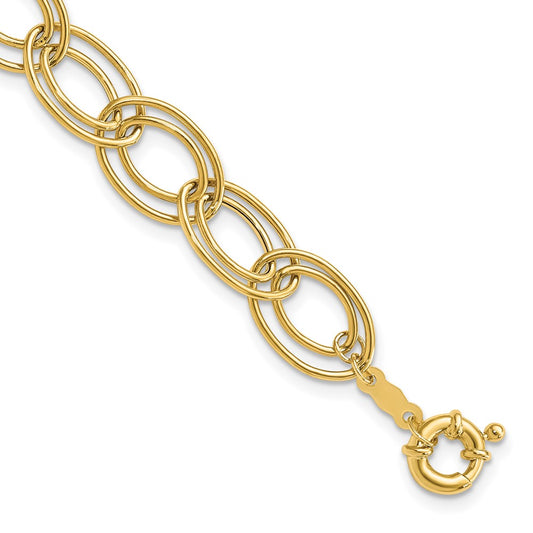 7.5 Inch 14K Fancy Oval Link Bracelet