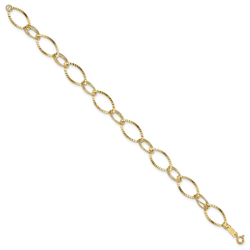 7.25 Inch 14K Fancy Link Bracelet