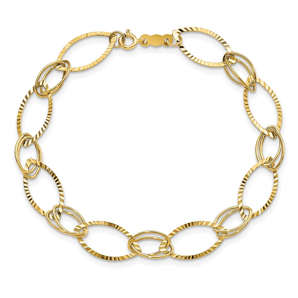 7.25 Inch 14K Fancy Link Bracelet