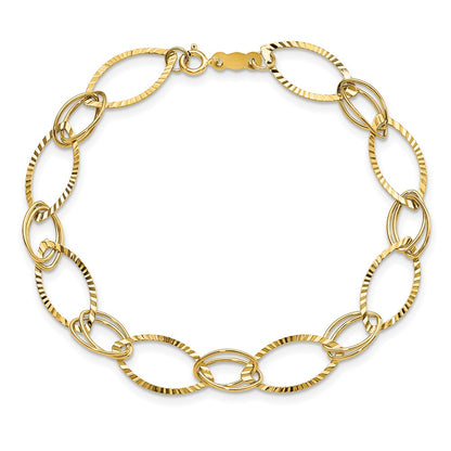 7.25 Inch 14K Fancy Link Bracelet