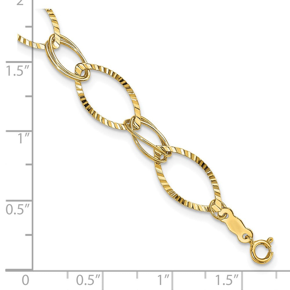 7.25 Inch 14K Fancy Link Bracelet