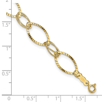 7.25 Inch 14K Fancy Link Bracelet