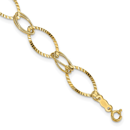 7.25 Inch 14K Fancy Link Bracelet