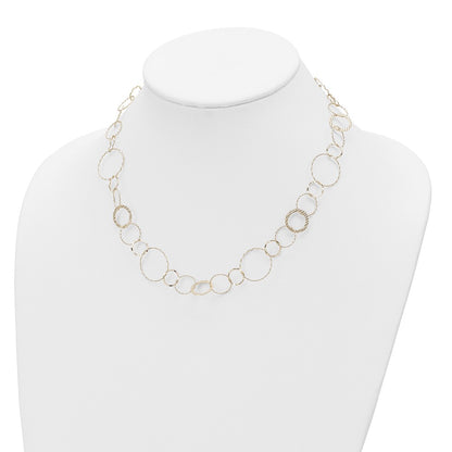 18 Inch 14K Yellow Combo Circle Chain Necklace
