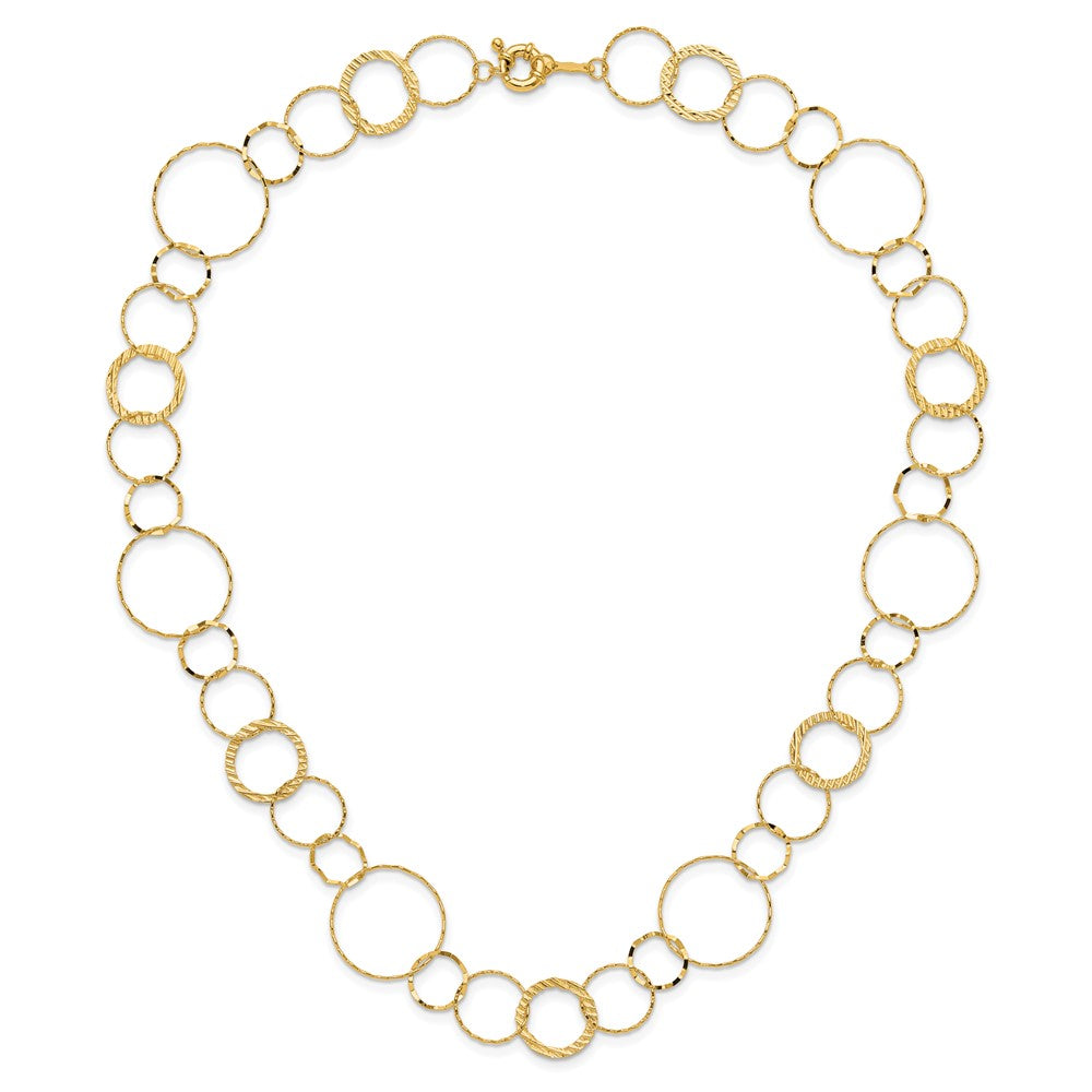 18 Inch 14K Yellow Combo Circle Chain Necklace