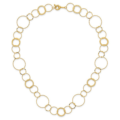 18 Inch 14K Yellow Combo Circle Chain Necklace