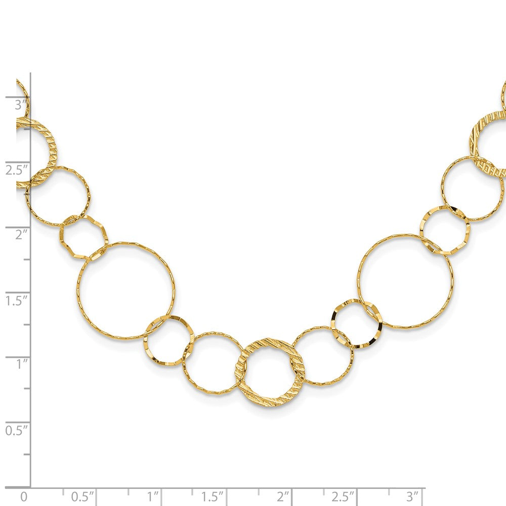 24 Inch 14K Yellow Combo Circle Chain Necklace