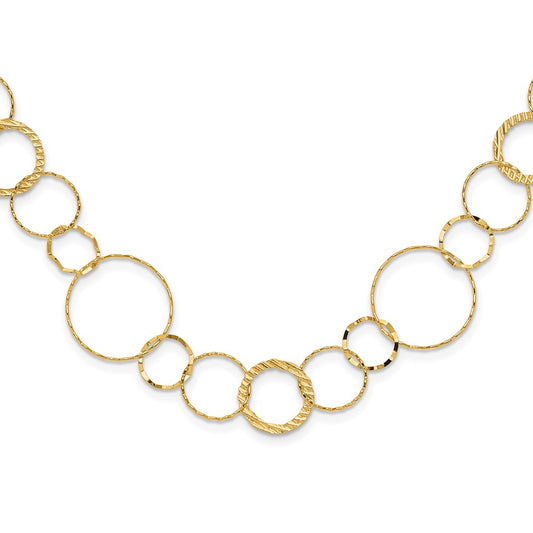 18 Inch 14K Yellow Combo Circle Chain Necklace