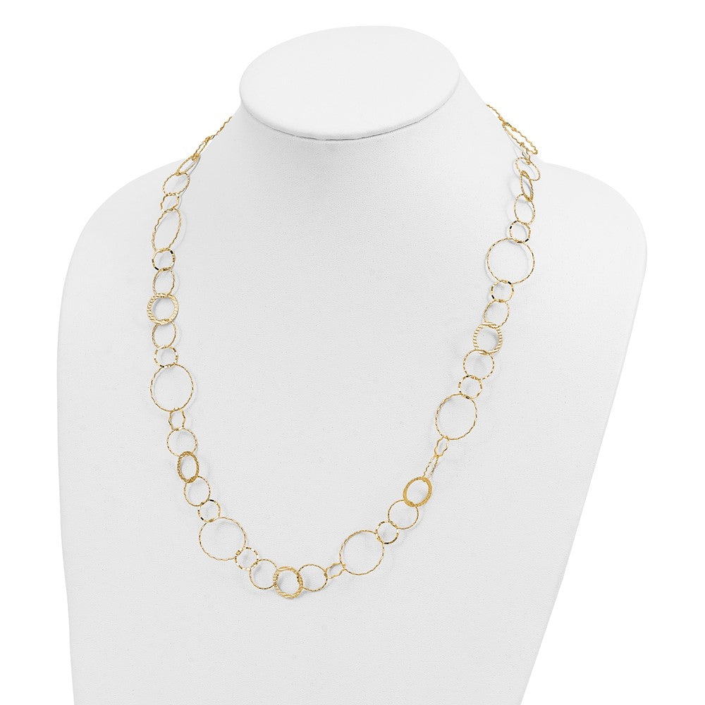 24 Inch 14K Yellow Combo Circle Chain Necklace